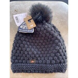 Turtle Fur Women's Snowfall Plush Fleece Lined Faux Pom One Size, Black